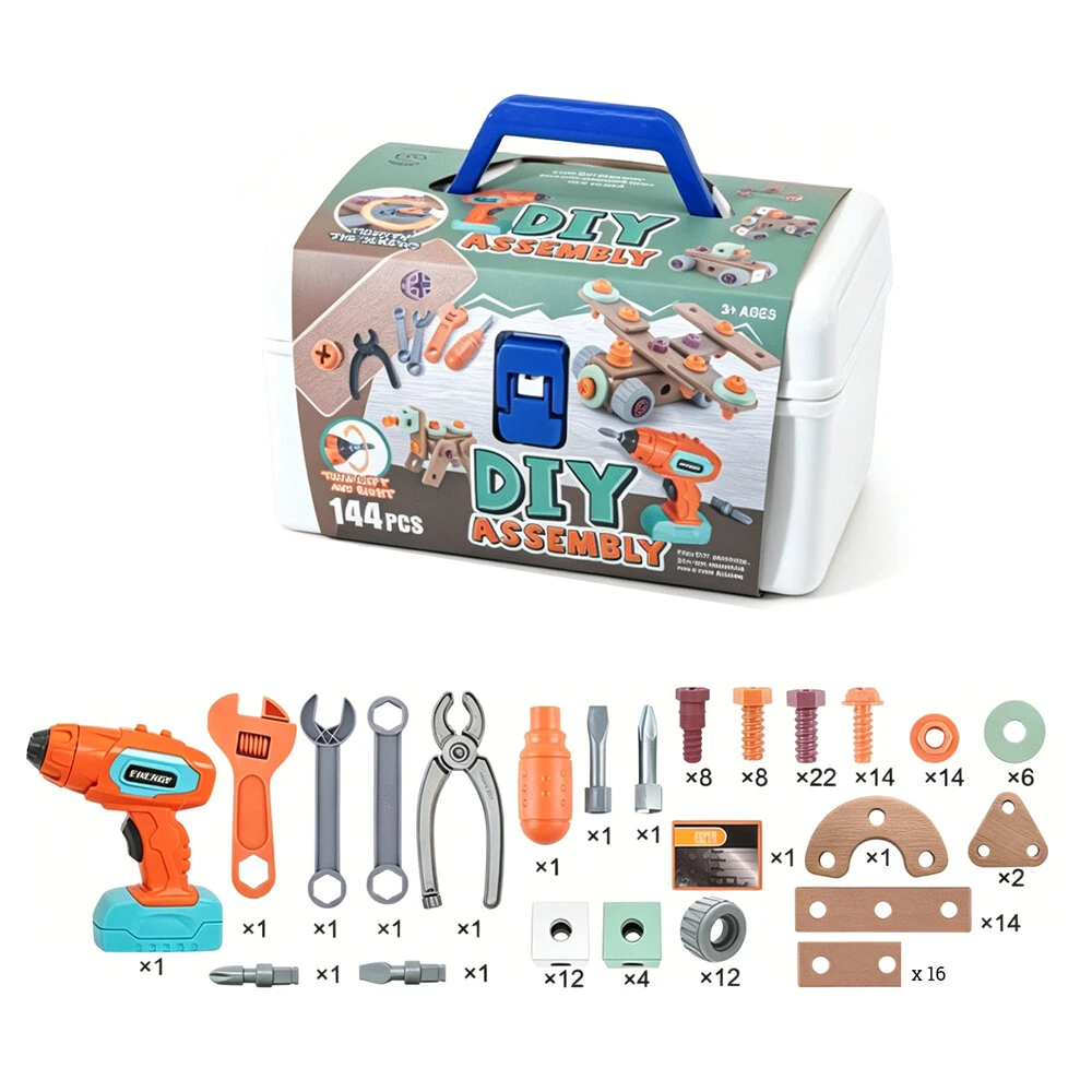 DIY Tool-Themed Assembly Toy Simulation Electric Drill Screw Removal Multi-Functional Education Tool Kit for Kids Birthday Christmas Gift — view 3