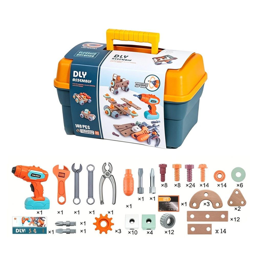 DIY Tool-Themed Assembly Toy Simulation Electric Drill Screw Removal Multi-Functional Education Tool Kit for Kids Birthday Christmas Gift — view 4