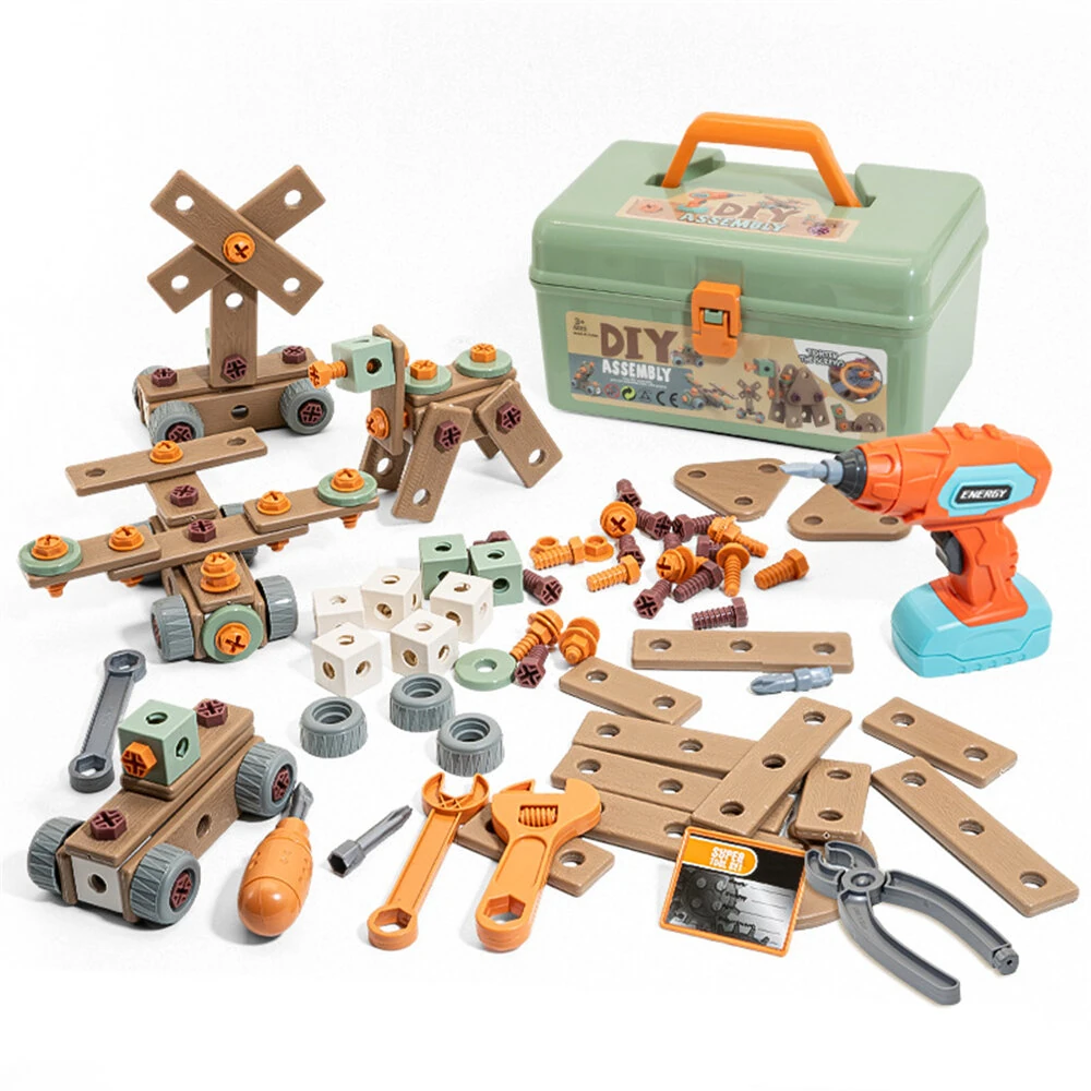 DIY Tool-Themed Assembly Toy Simulation Electric Drill Screw Removal Multi-Functional Education Tool Kit for Kids Birthday Christmas Gift — view 7