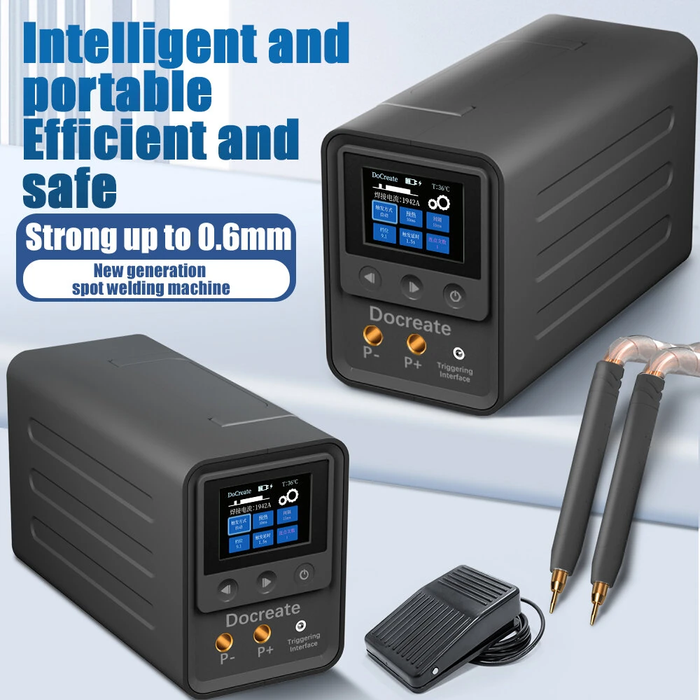 Docreate-705 Digital Display Spot Welder 2.4 Inch Screen Portable Lightweight ABS Shell AC100-240V DC5.6V10A High Precision Compatible Welder — view 2