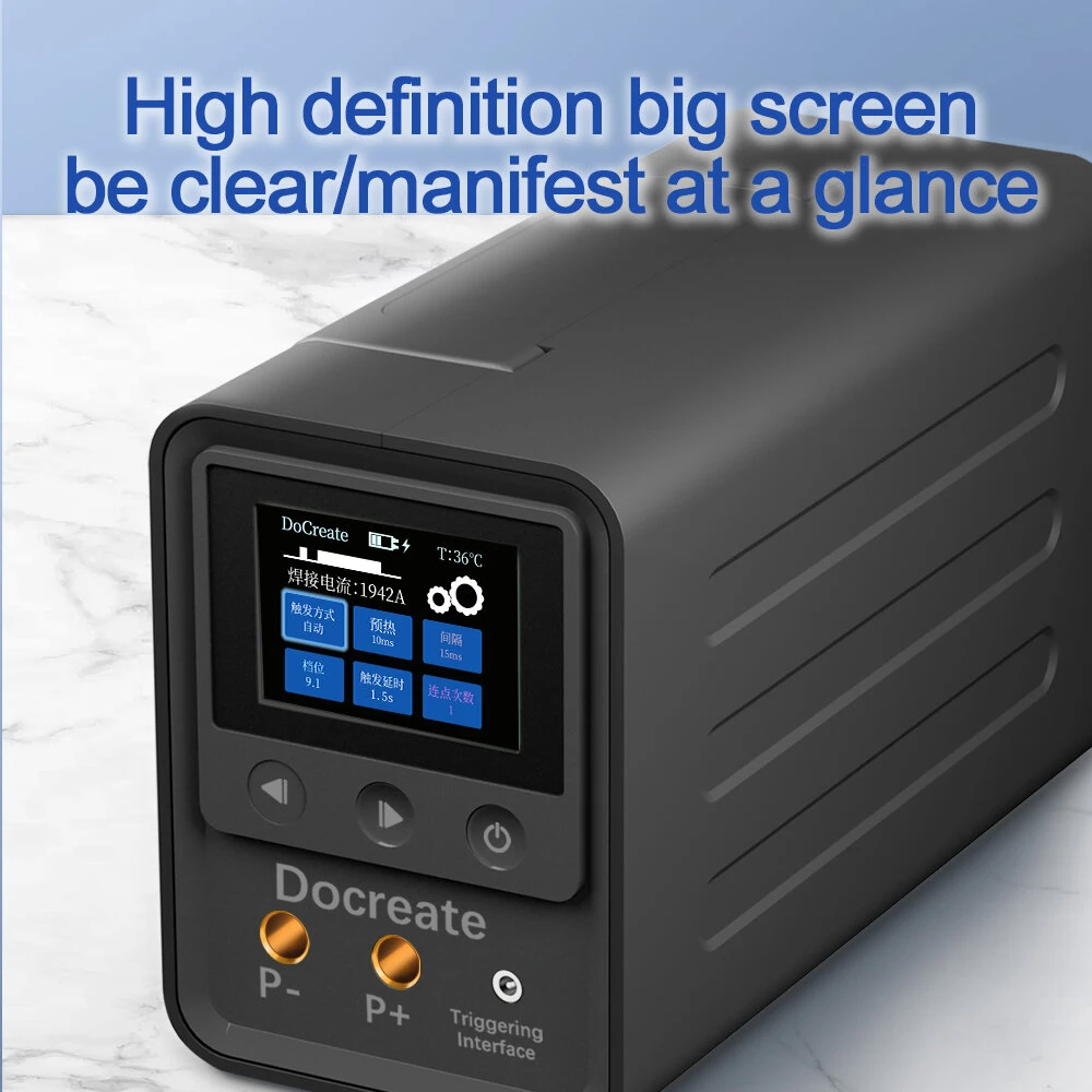 Docreate-705 Digital Display Spot Welder 2.4 Inch Screen Portable Lightweight ABS Shell AC100-240V DC5.6V10A High Precision Compatible Welder — view 4