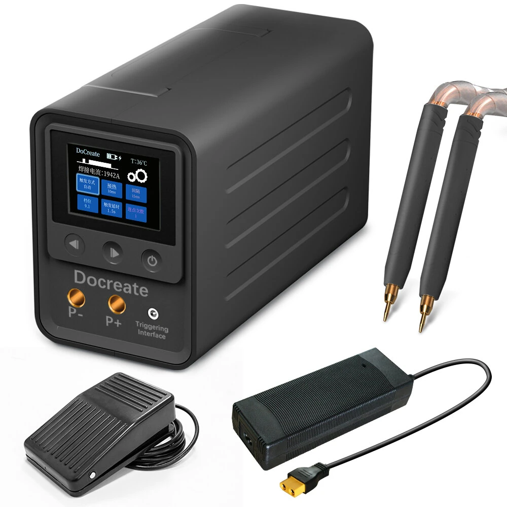 Docreate-705 Digital Display Spot Welder 2.4 Inch Screen Portable Lightweight ABS Shell AC100-240V DC5.6V10A High Precision Compatible Welder — view 6