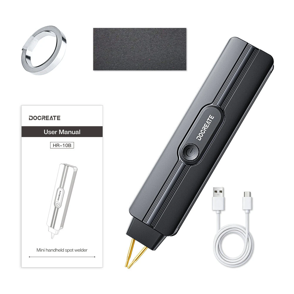 DOCREATE HR-10B Mini Handheld Spot Welder Dual-Pulse 9 Welding Levels 2200mAh 800A Max Output Type-C Rechargeable Battery Welder — image 1