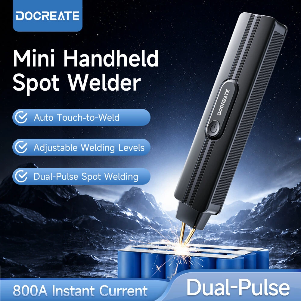 DOCREATE HR-10B Mini Handheld Spot Welder Dual-Pulse 9 Welding Levels 2200mAh 800A Max Output Type-C Rechargeable Battery Welder — view 2