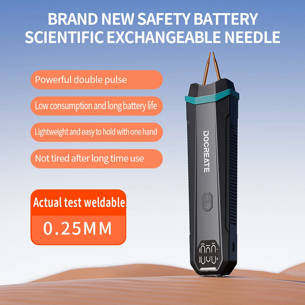 DOCREATE HU-10CL Portable Handheld Spot Welder 3360W Double Pulse Welding Machine Weldable 0.25mm for 18650 Battery Pack DIY Tool — view 2