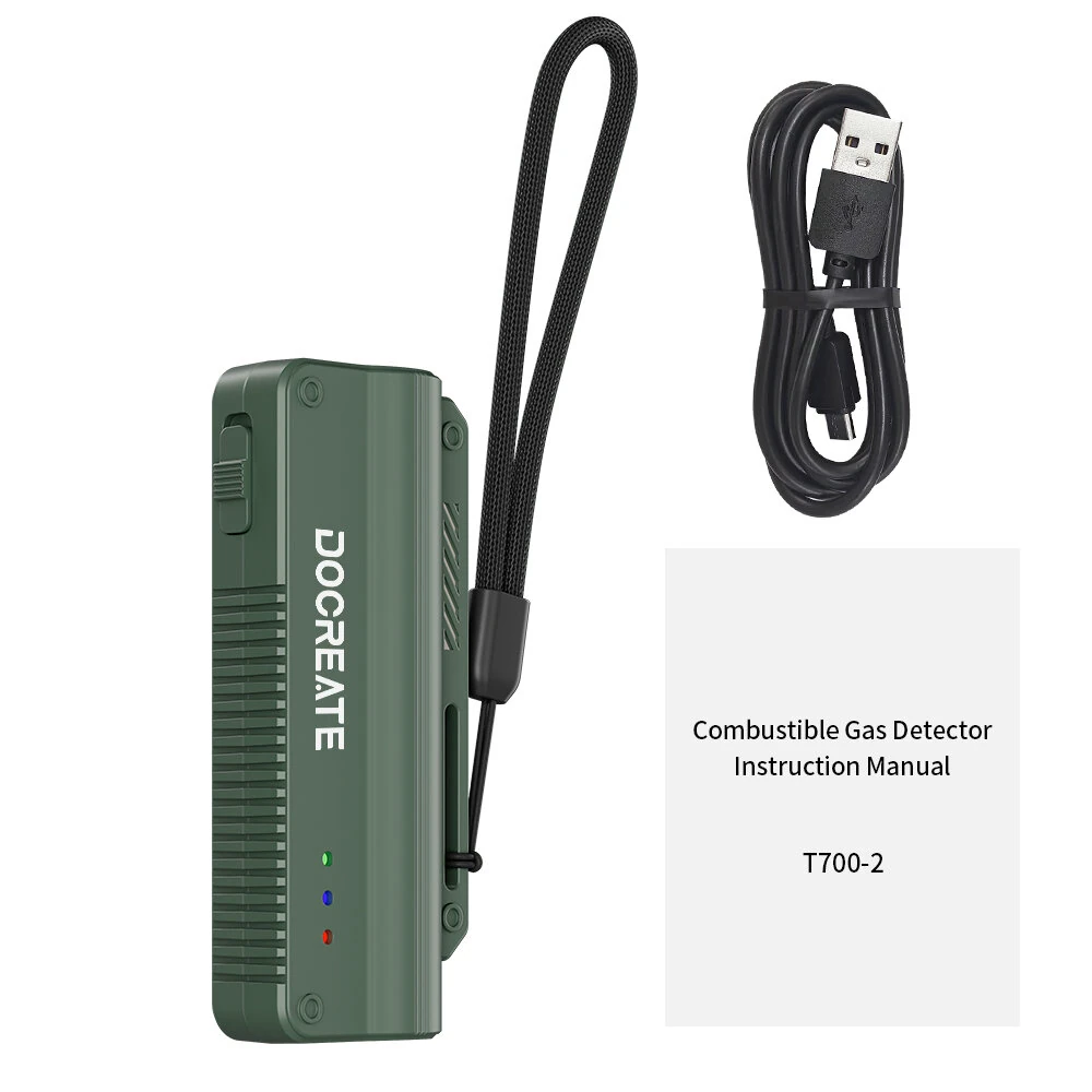 Docreate T700-2 Portable Gas Leak Alarm Rechargeable Combustible Gas Checker with 0.5s Fast Response for Propane Natural Gas Methane — image 1