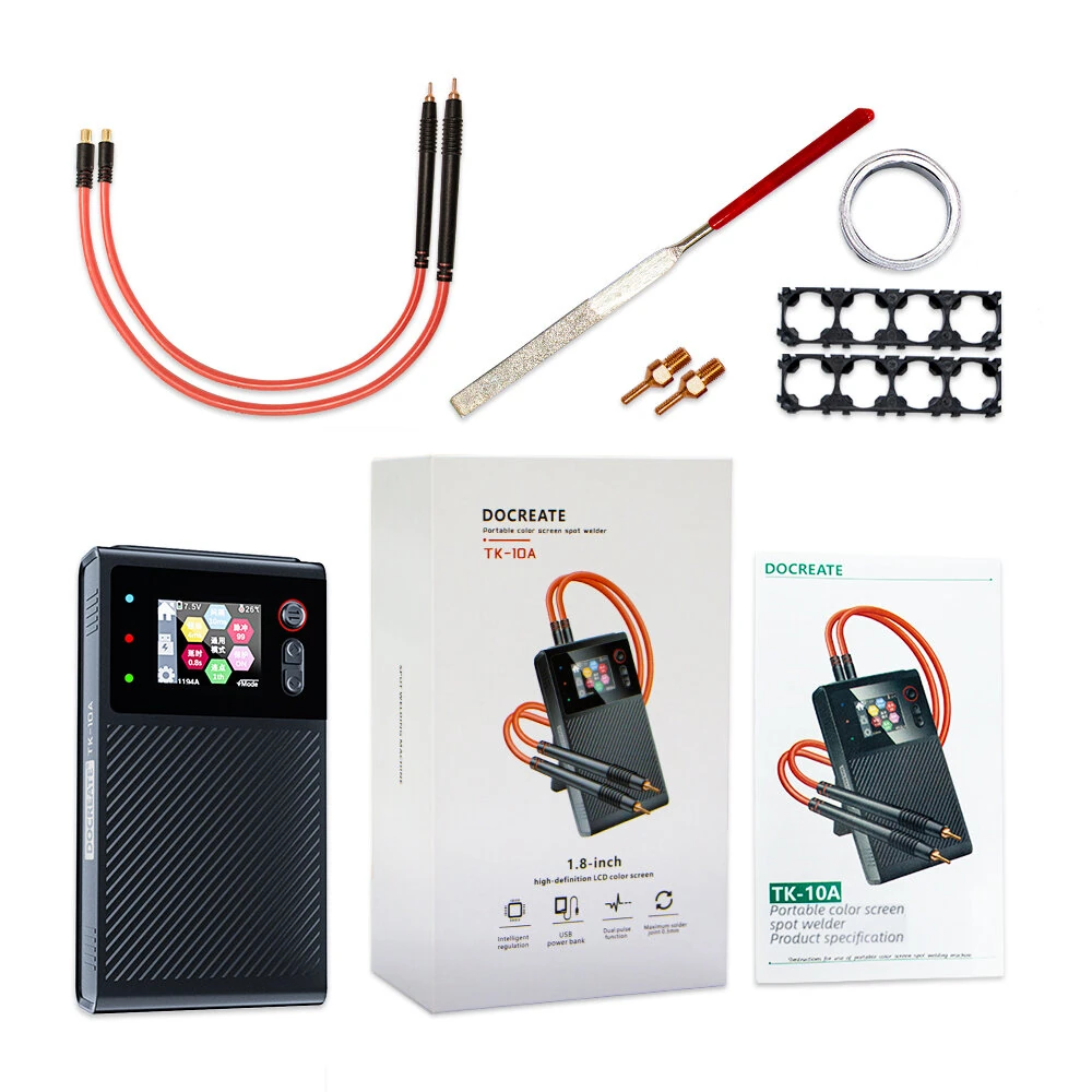 DOCREATE TK-10A Portable LCD Screen Spot Welder 1200A Welding Current 8000mAh Battery Advanced Double Pulse Technology Multiple Safety Features — view 7