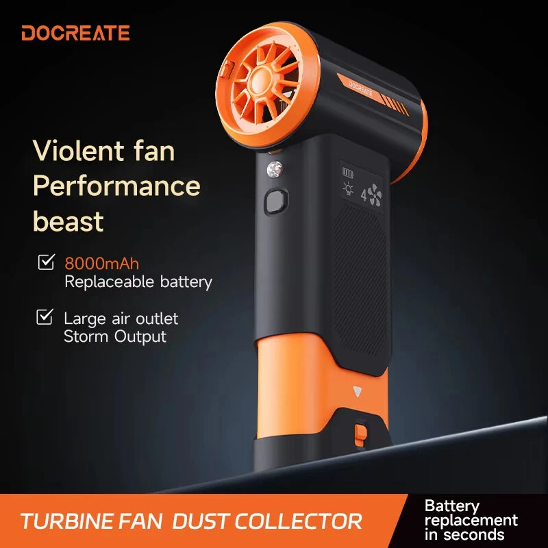 DOCREATE V-94K Wireless Electric Dust Collector 8000mAh Battery Turbo Fan 200W 4-Speed Lightweight Portable Keyboard Cleaner Compressed Air Replacement — view 2