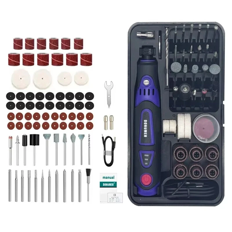 DONUMEH DMSD-100 Cordless Mini Electric Rotary Tool 3-Speed USB Rechargeable Grinder with 82 Accessories for Engraving Polishing Cutting DIY Projects Lightweight — view 2