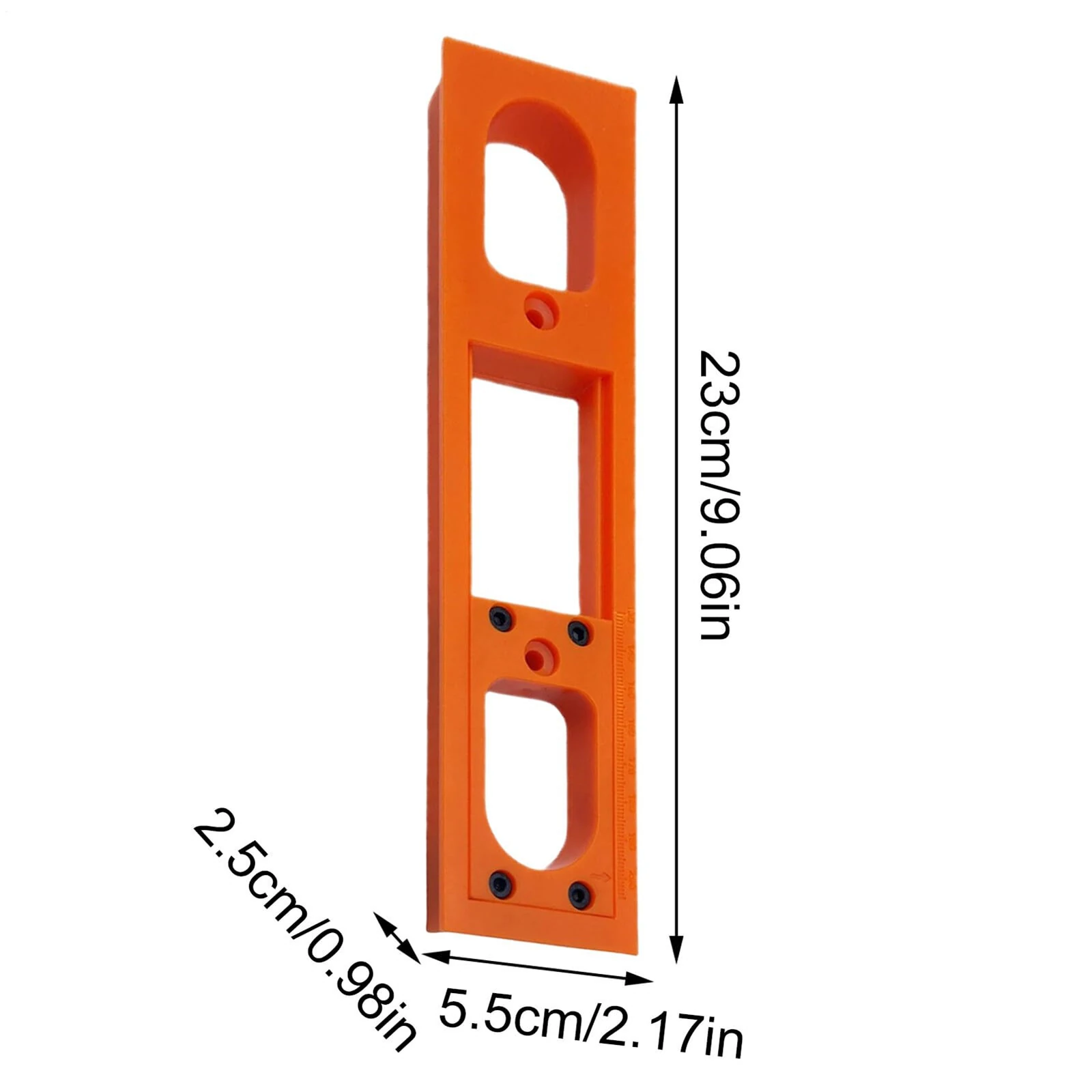 Door Hinge Jig ABS Material Lightweight Anti Slip Design Easy Installation Precision Template Garage Exterior Door Woodworking Repair Tool 9 x 2 Inches Orange — view 8