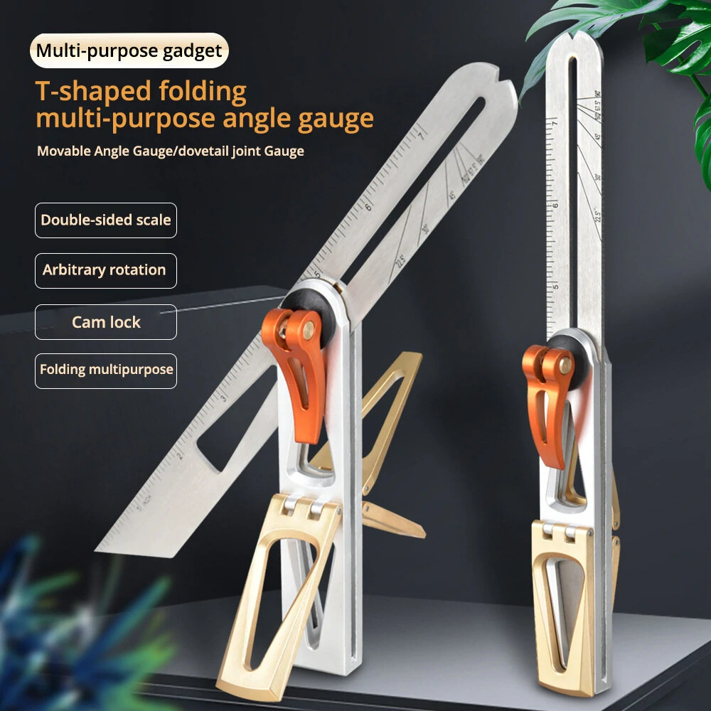 Dovetail Jig with Precise 6:1 and 8:1 Slopes for Woodworking Dovetail Guide Includes T-Bevel Sliding Angle Finder Ruler Protractor Multi Angle Gauge — view 3