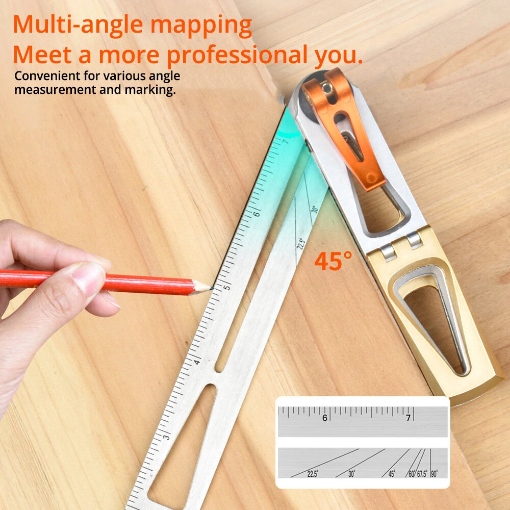 Dovetail Jig with Precise 6:1 and 8:1 Slopes for Woodworking Dovetail Guide Includes T-Bevel Sliding Angle Finder Ruler Protractor Multi Angle Gauge — view 4