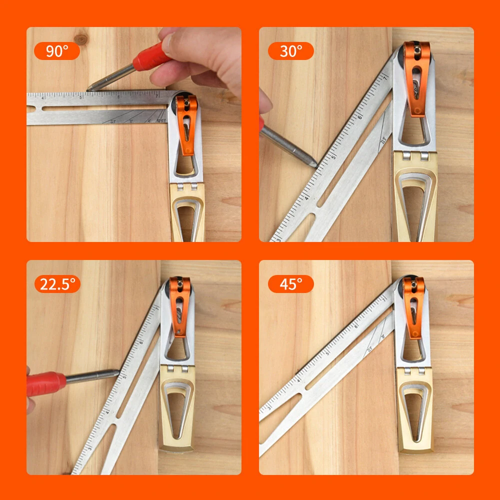 Dovetail Jig with Precise 6:1 and 8:1 Slopes for Woodworking Dovetail Guide Includes T-Bevel Sliding Angle Finder Ruler Protractor Multi Angle Gauge — view 5