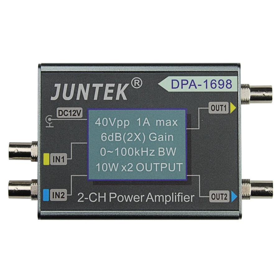 DPA1698 Dual-Channel DDS Signal Source Function Signal Generator High Power Audio Amplifier 40Vpp Output 100KHz Bandwidth 6dB Gain — view 2