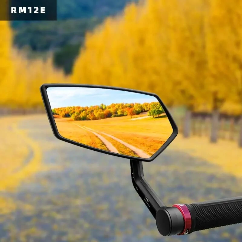 DRCKHROS RM-12E Bicycle Mirror Set Wide Range High-Definition Rear View Mirror Cycling Adjustable Bike Mirror for E-bike Scooter Motorcycle — view 2