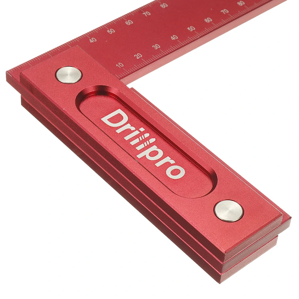 Drillpro 150/200mm Metric Precision Woodworking Square Aluminum Alloy Wide Seat — view 10