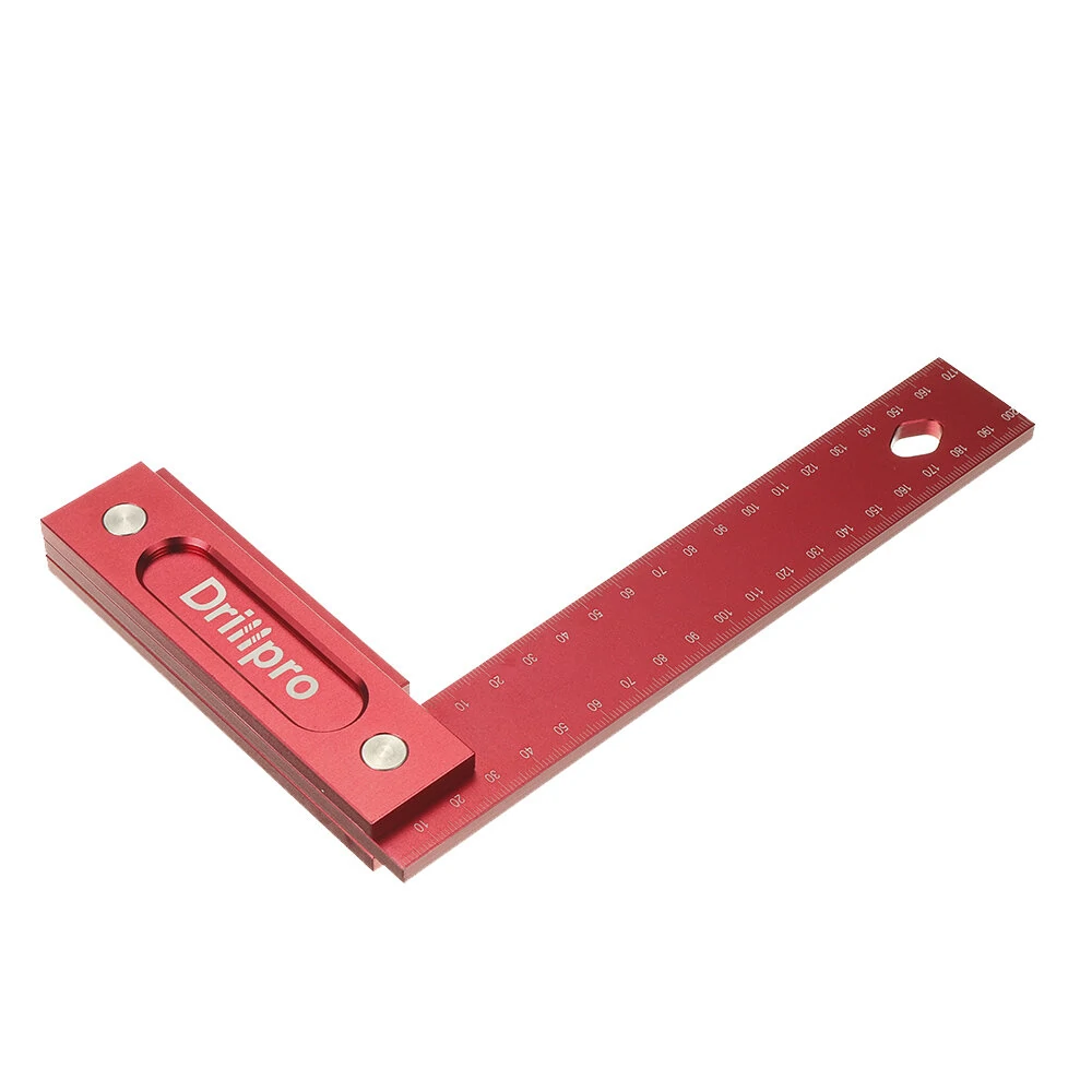 Drillpro 150/200mm Metric Precision Woodworking Square Aluminum Alloy Wide Seat — view 5