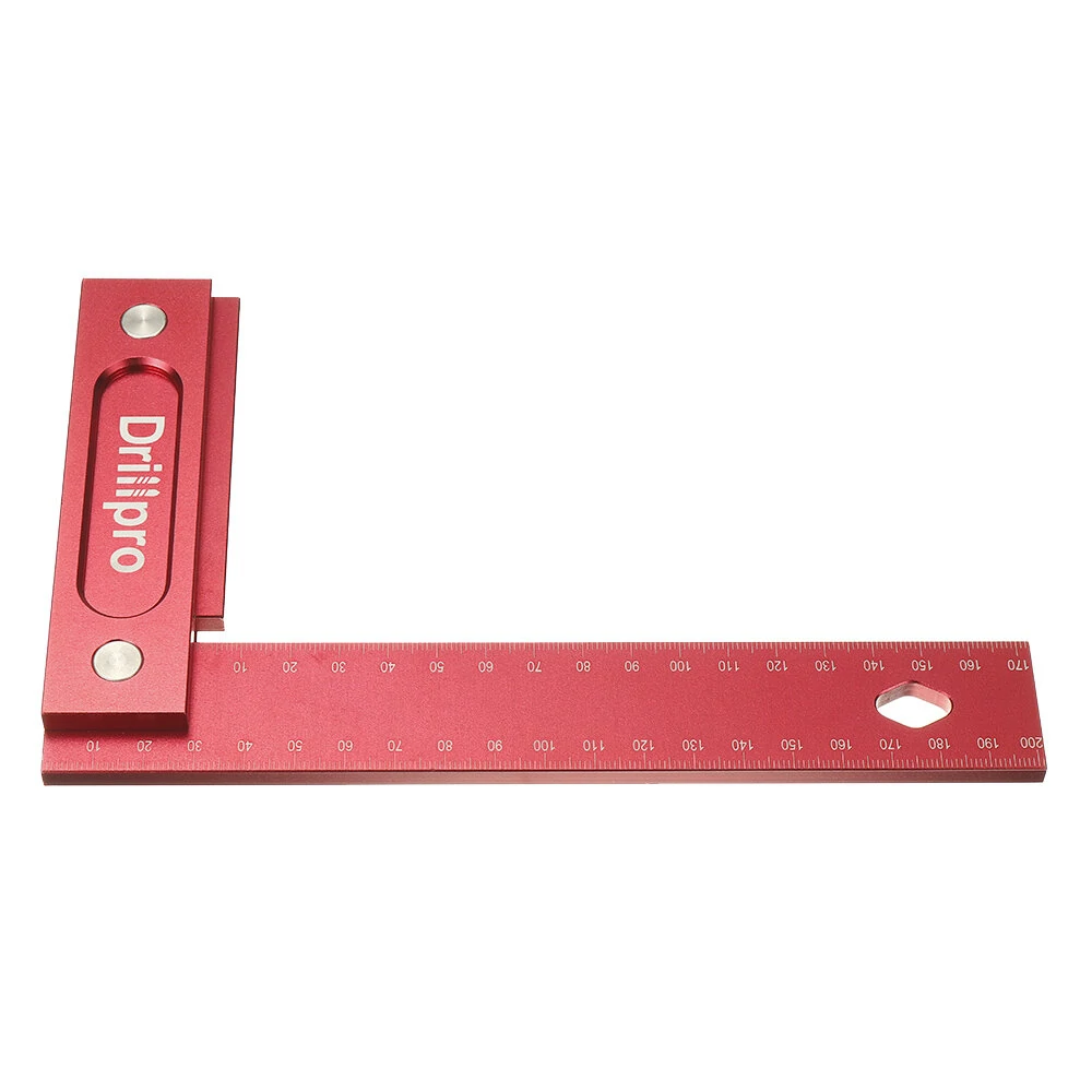 Drillpro 150/200mm Metric Precision Woodworking Square Aluminum Alloy Wide Seat — view 8