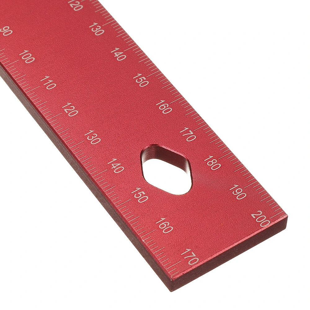 Drillpro 150/200mm Metric Precision Woodworking Square Aluminum Alloy Wide Seat — view 9