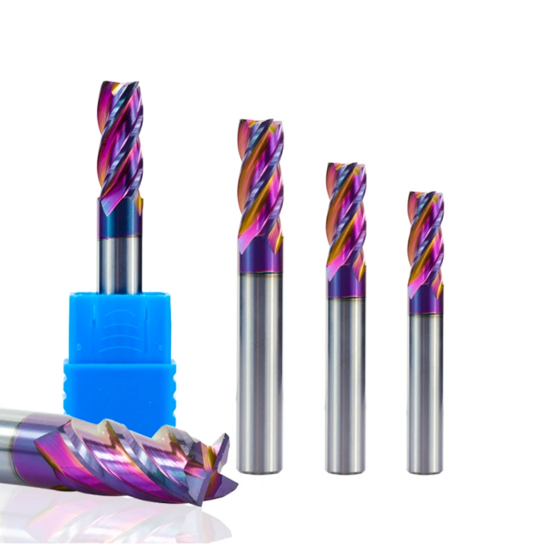 Drillpro 5/6/8/10/12mm ULTRA Surface Tungsten Carbide End Mill HRC60 4 Flute Spiral End Milling Cutter CNC Router Bit — view 3