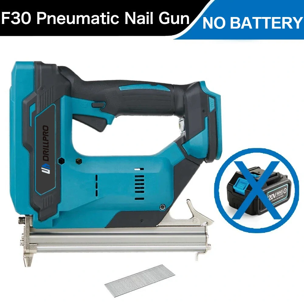 Drillpro Brushless F30 Electric Nail Gun 18V Compatible with Mak Battery High Power Cordless Design Ideal for Wood Inlaying and Furniture Manufacturing 100 Nails Included — view 5