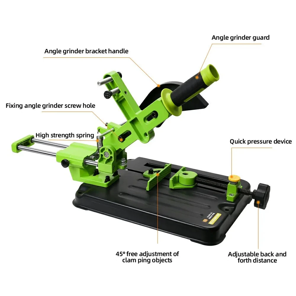 Drillpro Universal Angle Grinder Stand BG-612506 Adjustable Cutting Base Fits 110mm 115mm 125mm Grinder Disc 30mm Max Depth Metal Woodworking Tool Accessories — view 5