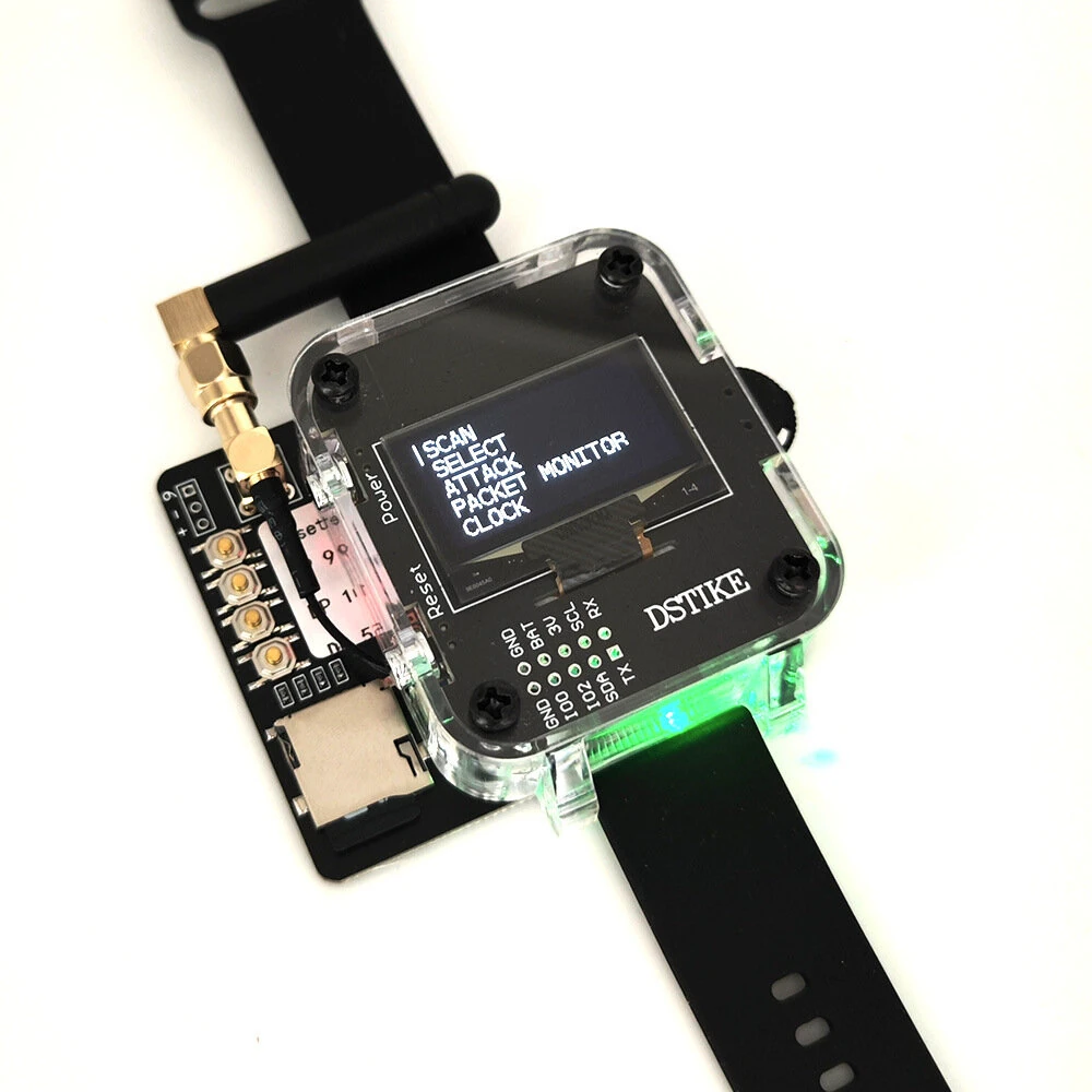 DSTIKE Deauther Watch Z ESP8266 Atmega32u4 Programmable Hacker Watch 1000mAh 80-100m Range USB-C 9-10h Work Time — view 3