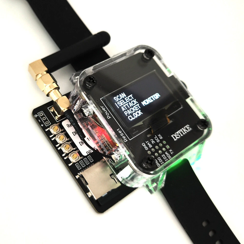 DSTIKE Deauther Watch Z ESP8266 Atmega32u4 Programmable Hacker Watch 1000mAh 80-100m Range USB-C 9-10h Work Time — view 4