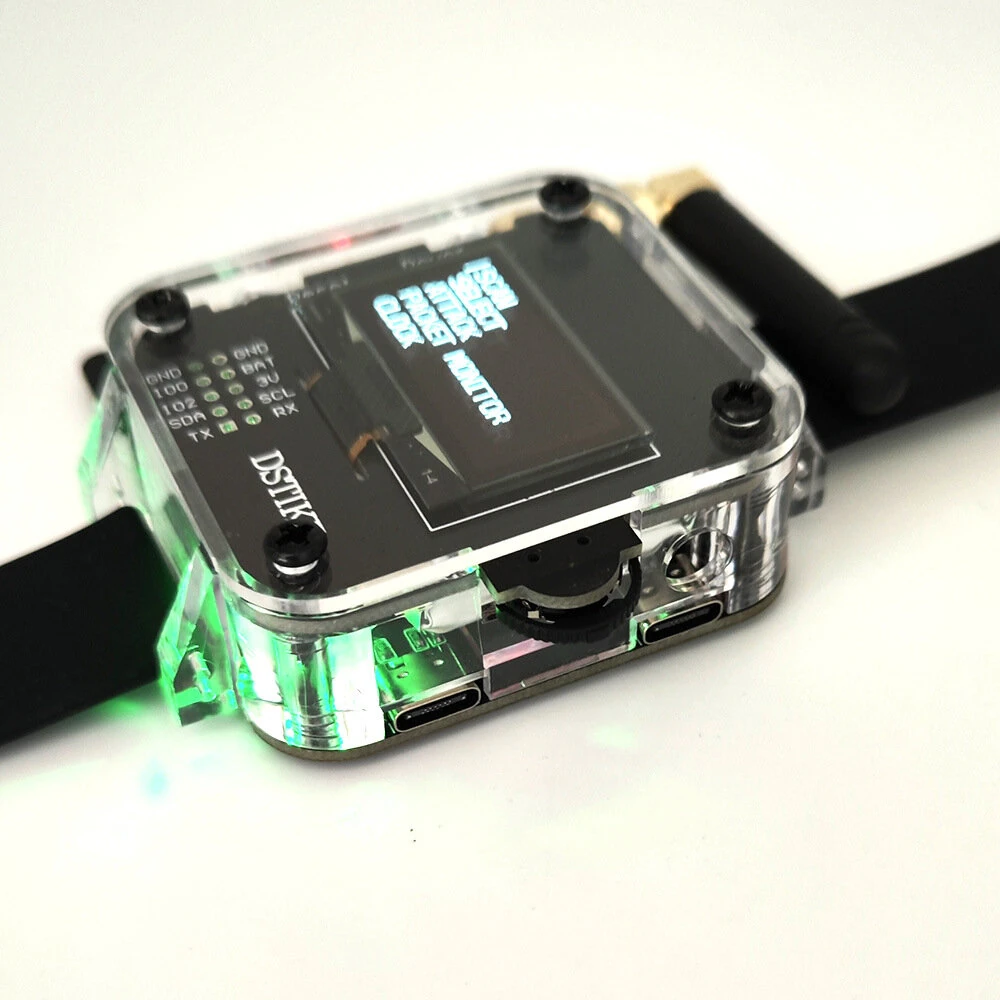 DSTIKE Deauther Watch Z ESP8266 Atmega32u4 Programmable Hacker Watch 1000mAh 80-100m Range USB-C 9-10h Work Time — view 5