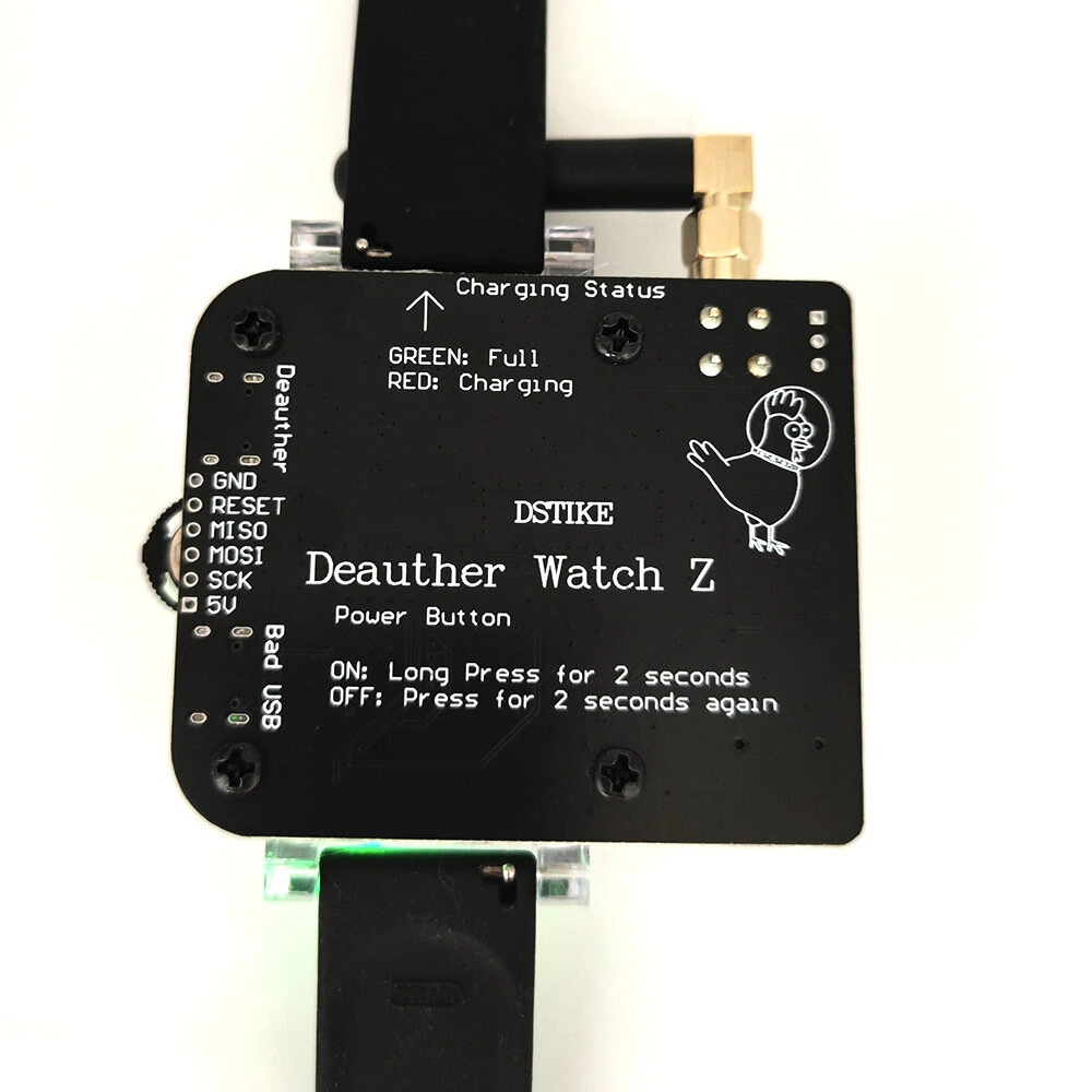 DSTIKE Deauther Watch Z ESP8266 Atmega32u4 Programmable Hacker Watch 1000mAh 80-100m Range USB-C 9-10h Work Time — view 6