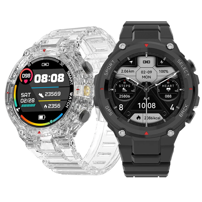 DT NO.I DT5 Sport 1.45inch HD Screen GPS Compass bluetooth Call Heart Rate Blood Pressure Blood Oxygen Monitor Sleep Monitoring Multi-sport Modes Music Playback IP68 Waterproof Smart Watch — DT NO.I