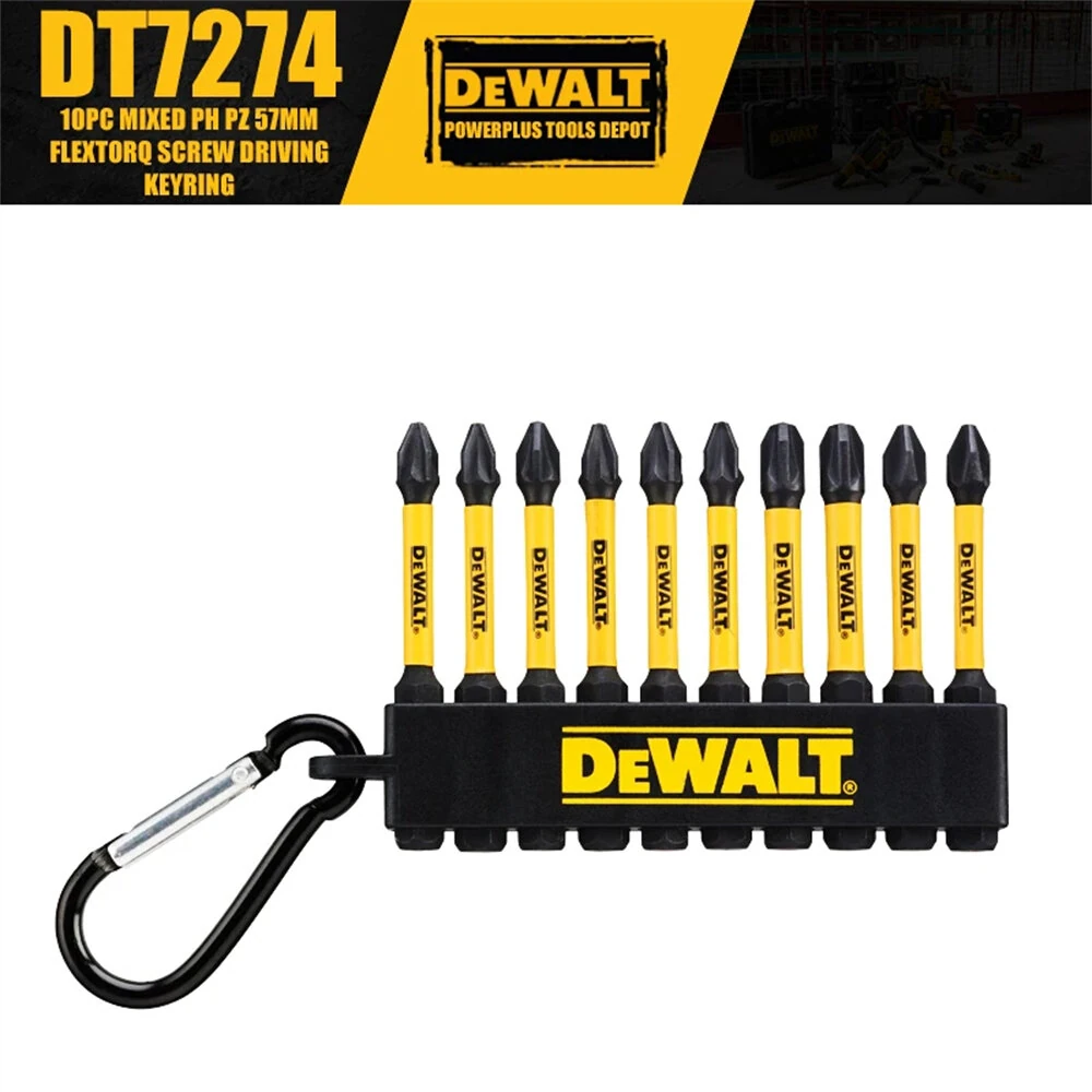 DT7274 for DEWALT Screwdriver Bits Kit 10PC 57mm Mixed PH PZ Extreme Impact CNC Torsion Zone Optimized Tip Geometry Full Fit Head