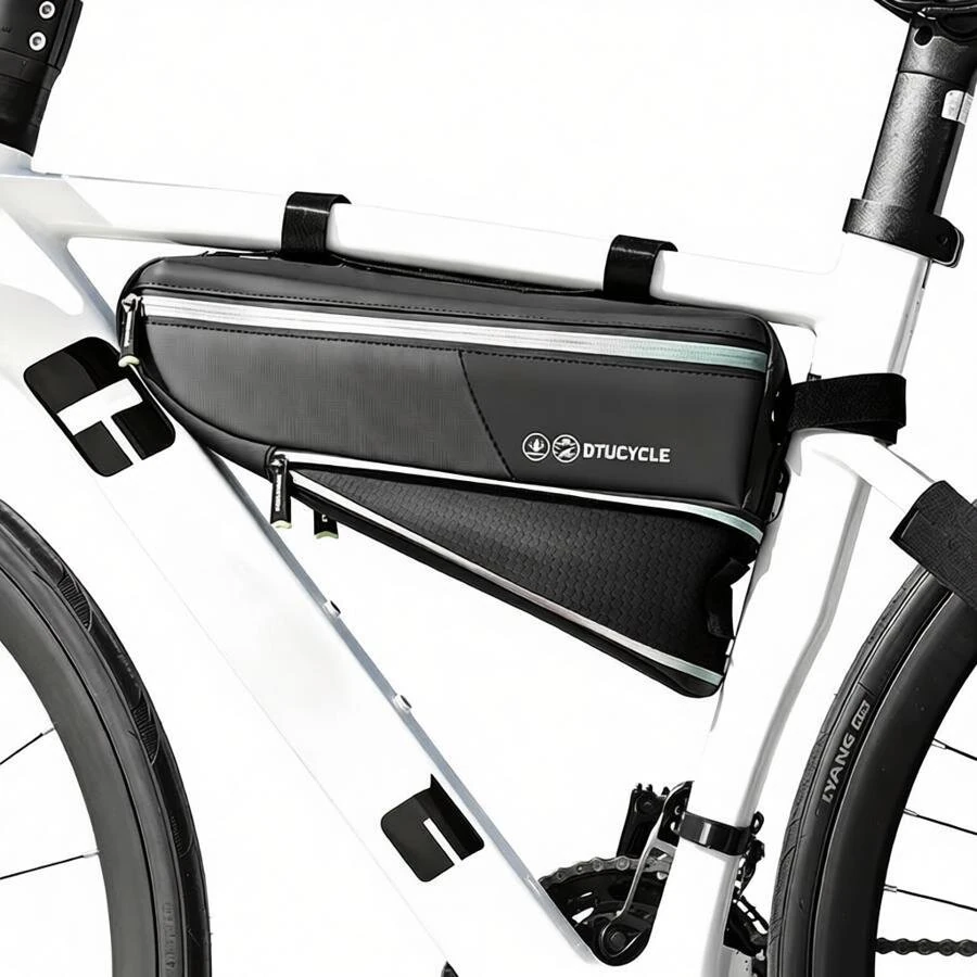 DTUCYCLE Waterproof Bicycle Frame Bag Expandable Storage Lightweight 0.2kg Reflective Safety Bike Top Tube Pouch Cycling Accessories — view 9
