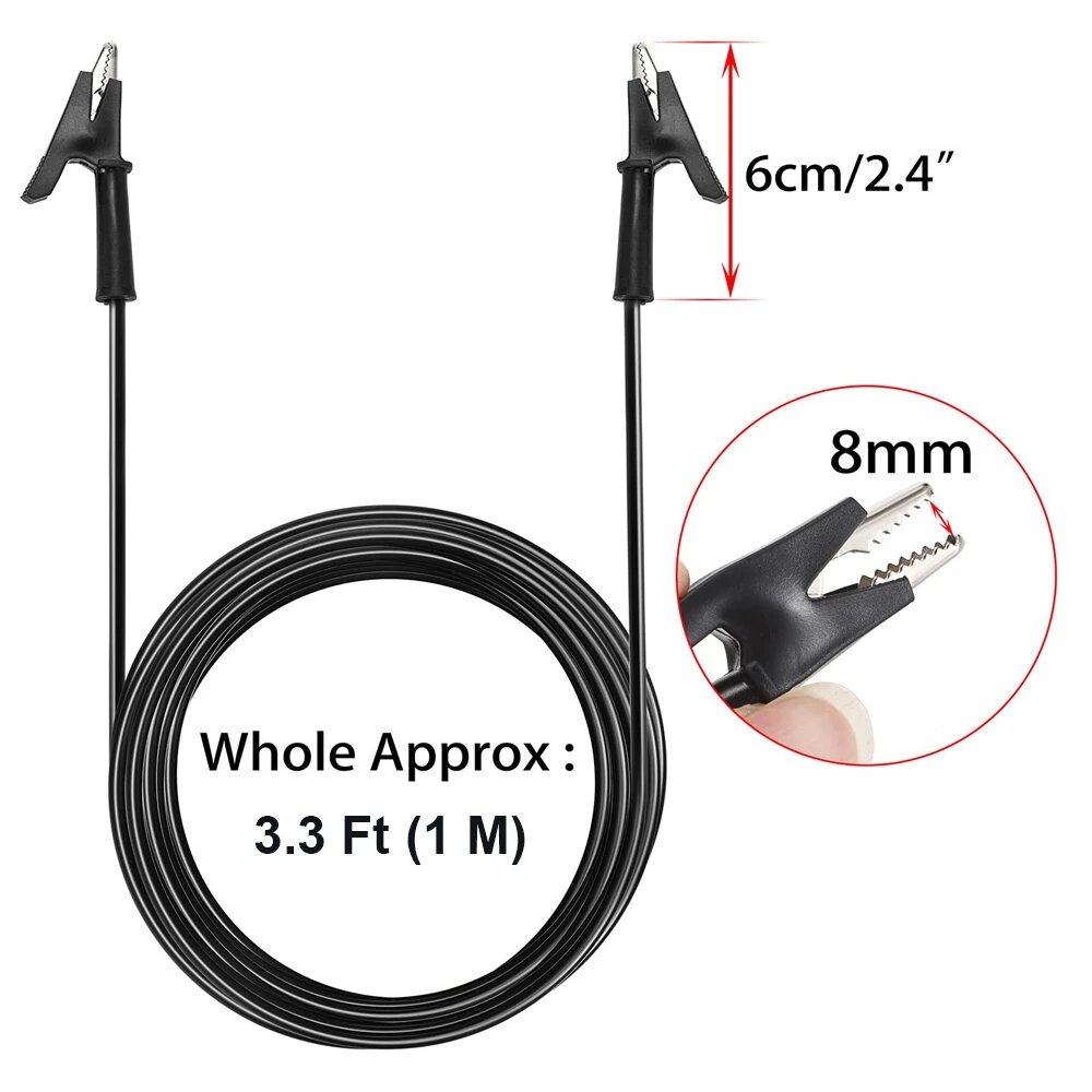Dual Ended Crocodile Alligator Clips 15A Test Lead Wire Cable 3.3 ft with Copper Clamps Electrical Testing Accessories — view 2