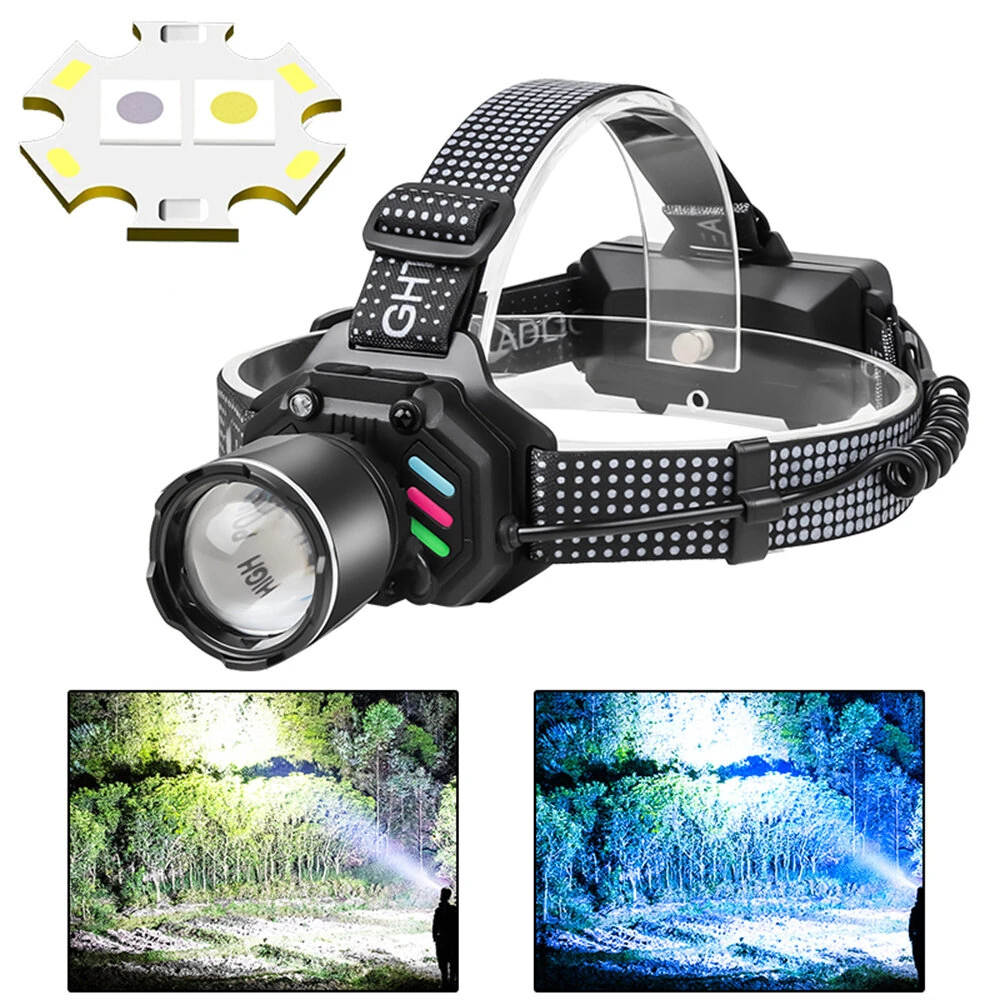 Dual Light Source Zoomable LED Headlight with Sensing Control Function Long-Range LED Headlamp Outdoor Long Endurance Strong Head Light Searchlight — view 10