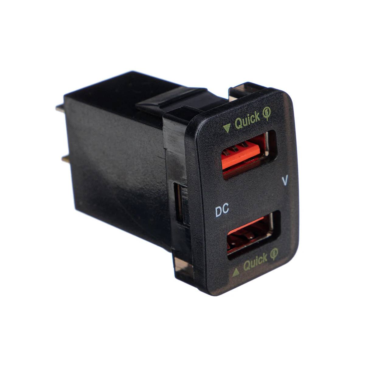 Dual USB QC Car Charger Socket Power Adapter With 12-24V Voltmeter LED Car Accessories 33mm*23mm For Toyota Quick Charge For Mobile Phone — view 4