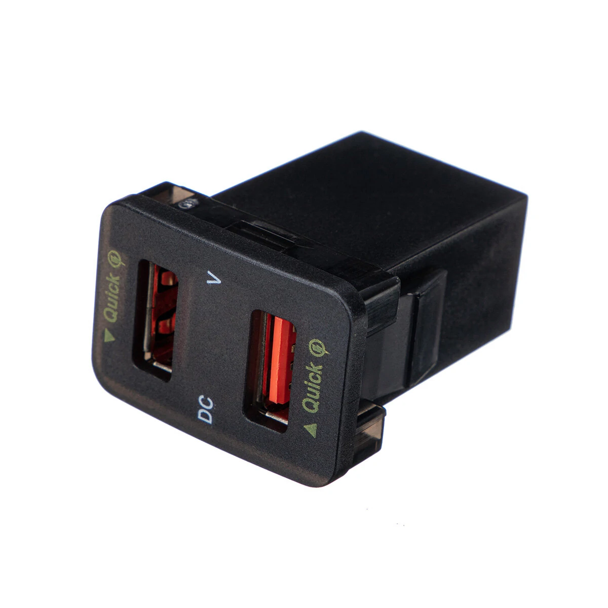 Dual USB QC Car Charger Socket Power Adapter With 12-24V Voltmeter LED Car Accessories 33mm*23mm For Toyota Quick Charge For Mobile Phone — view 5