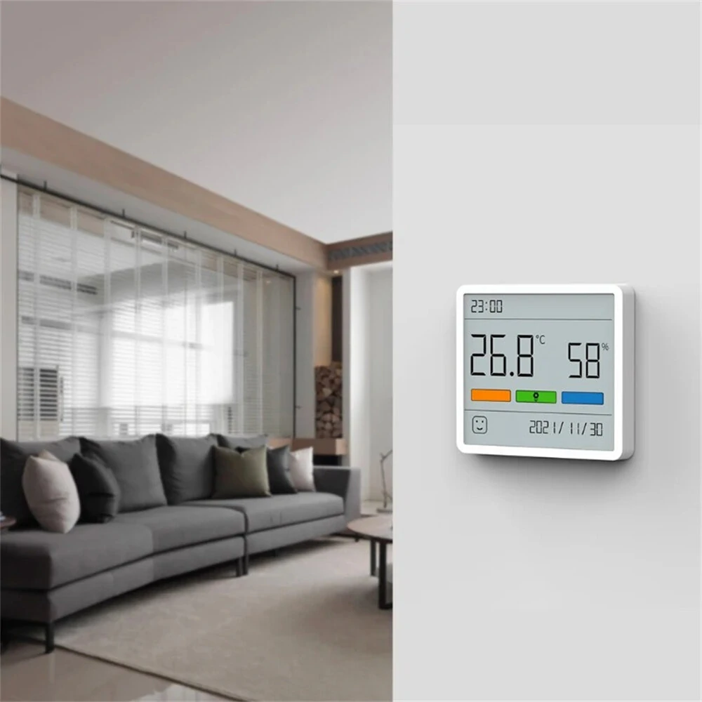 DUKA Atuman TH1 Temperature Humidity Meter LCD Digital Thermometer Hygrometer Sensor Gauge Weather Station Clock Home Indoor Use — view 4