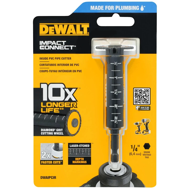 DWAIPCIR for DEWALT Impact Connect Inside PVC Pipe Cutter Diamond Grit Cutting Wheel 1-1/4 to 8 Inch Pipe Cutting Attachment for Impact Driver — view 7