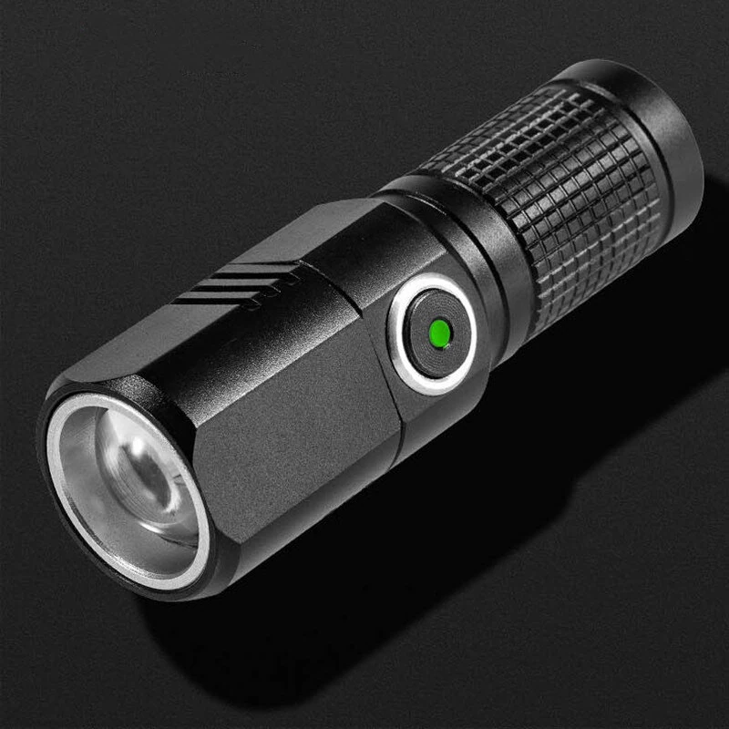 E-Smarter K91 Powerful Zoomable LED Flashlight with 18350 Battery USB Rechargeable Flash Light Camping Lamp IP64 Waterproof Fishing Lantern Lamp — view 3