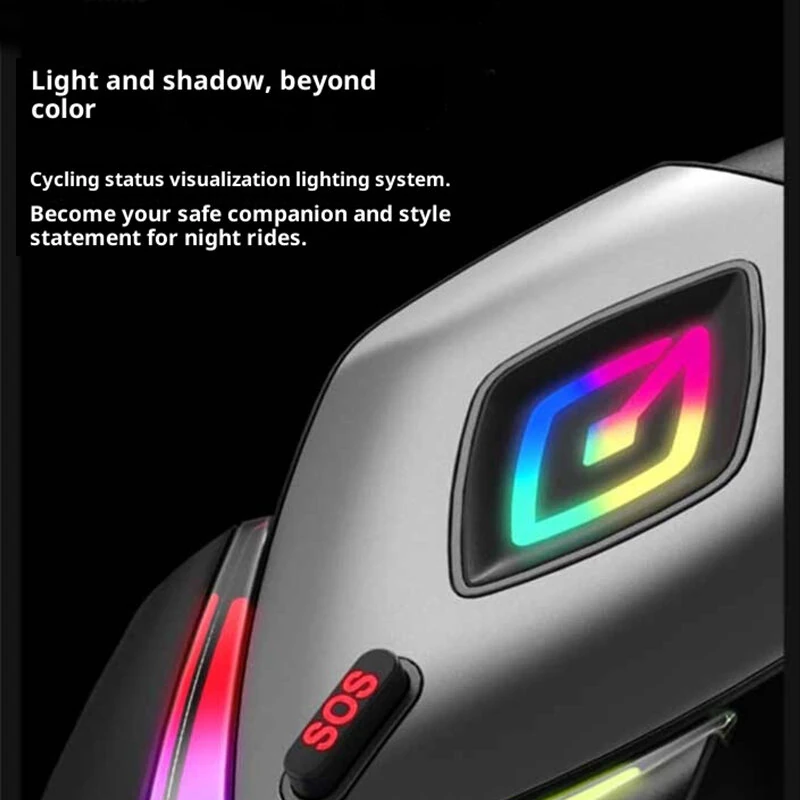 E01 RGB Helmet Headset Wireless bluetooth Earphone Stereo Bass Sound CVC DSP Dual Noise Cancelling Voice Assistant IPX6 Waterproof SOS Flashing Signal Motorcycle Helmet Headphones — view 2