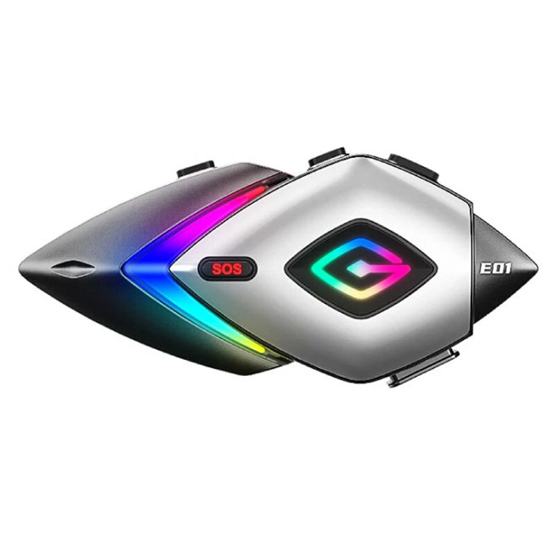E01 RGB Helmet Headset Wireless bluetooth Earphone Stereo Bass Sound CVC DSP Dual Noise Cancelling Voice Assistant IPX6 Waterproof SOS Flashing Signal Motorcycle Helmet Headphones — view 7