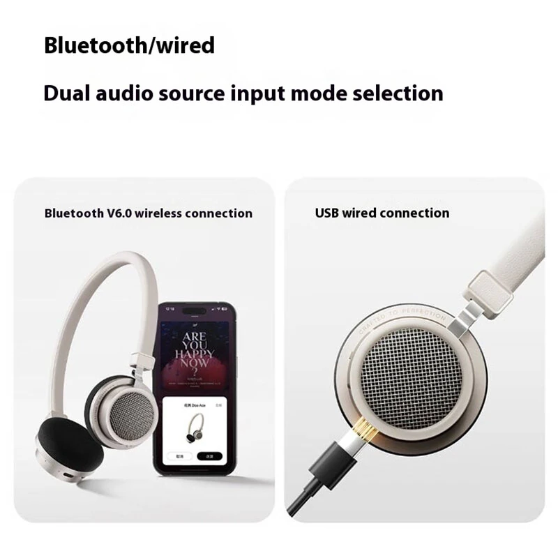 EDIFIER HUAZAI DOO ACE Wireless Headset bluetooth V6.0 Headphone 32mm Composite Diaphragm Unit AI Call Noise Cancelling 25H Playback Lightweight Type-C Connection On-ear Portable Headphones with Mic — view 7