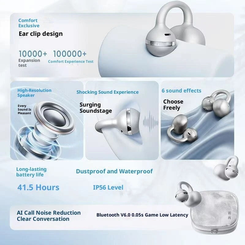 Edifier Huazai TWS Earbuds Wireless bluetooth 6.0 Earphone 10.8mm Titanium-plated Composite Diaphragm IP56 Waterproof Touch Control Earclips Sports Headphones Come with Makeup Mirror Gift — view 2