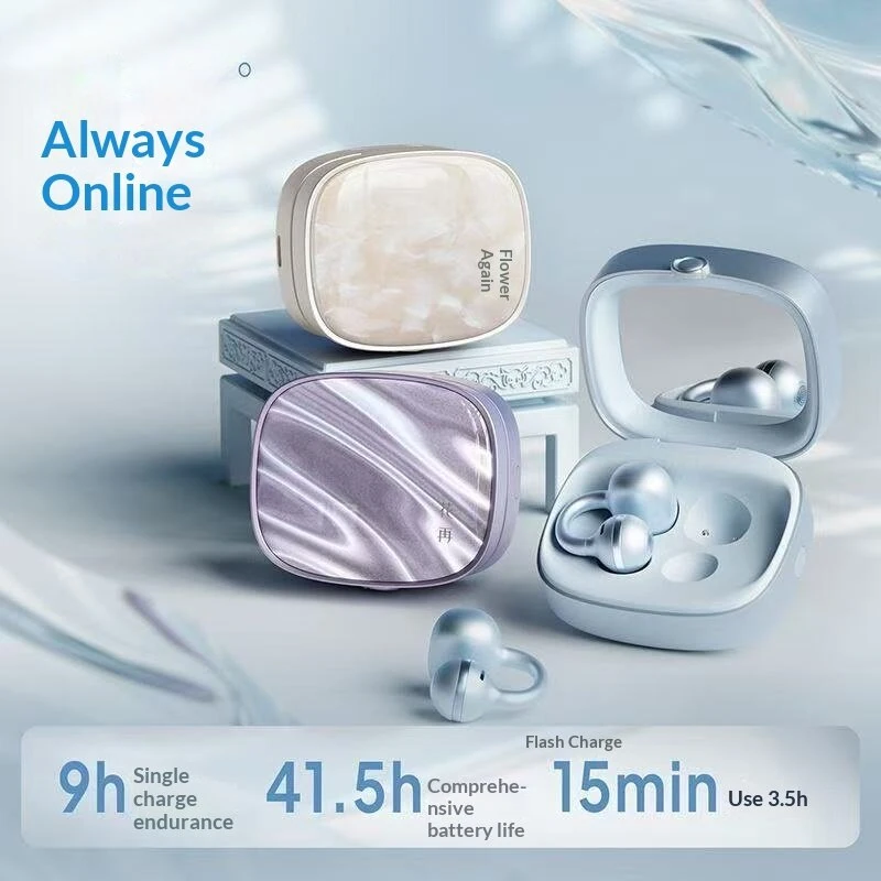 Edifier Huazai TWS Earbuds Wireless bluetooth 6.0 Earphone 10.8mm Titanium-plated Composite Diaphragm IP56 Waterproof Touch Control Earclips Sports Headphones Come with Makeup Mirror Gift — view 4