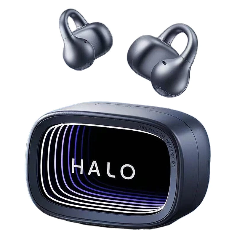 EDIFIER HUAZAIHALO Clip TWS Earclips Earbuds bluetooth V6.1 Earphone 12mm Large Titanium-plated Composite Diaphragm Turbo Bass AI Call Noise Cancelling RGB Lights 35H Playback IP56 Waterproof Open-ear Sports Headphones