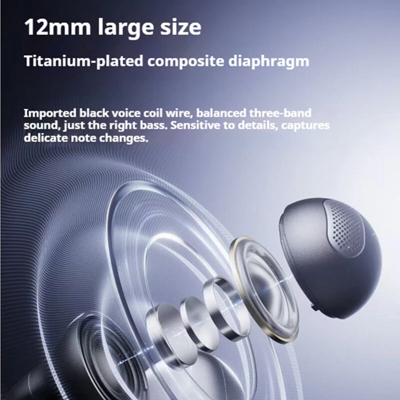 EDIFIER HUAZAIHALO Clip TWS Earclips Earbuds bluetooth V6.1 Earphone 12mm Large Titanium-plated Composite Diaphragm Turbo Bass AI Call Noise Cancelling RGB Lights 35H Playback IP56 Waterproof Open-ear Sports Headphones — view 4