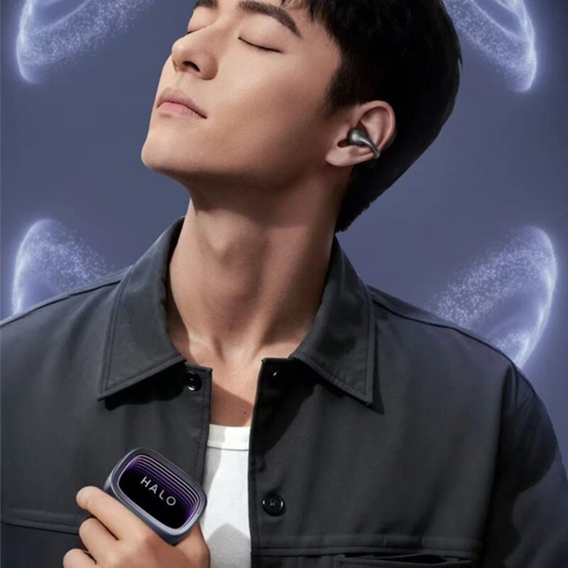 EDIFIER HUAZAIHALO Clip TWS Earclips Earbuds bluetooth V6.1 Earphone 12mm Large Titanium-plated Composite Diaphragm Turbo Bass AI Call Noise Cancelling RGB Lights 35H Playback IP56 Waterproof Open-ear Sports Headphones — view 5