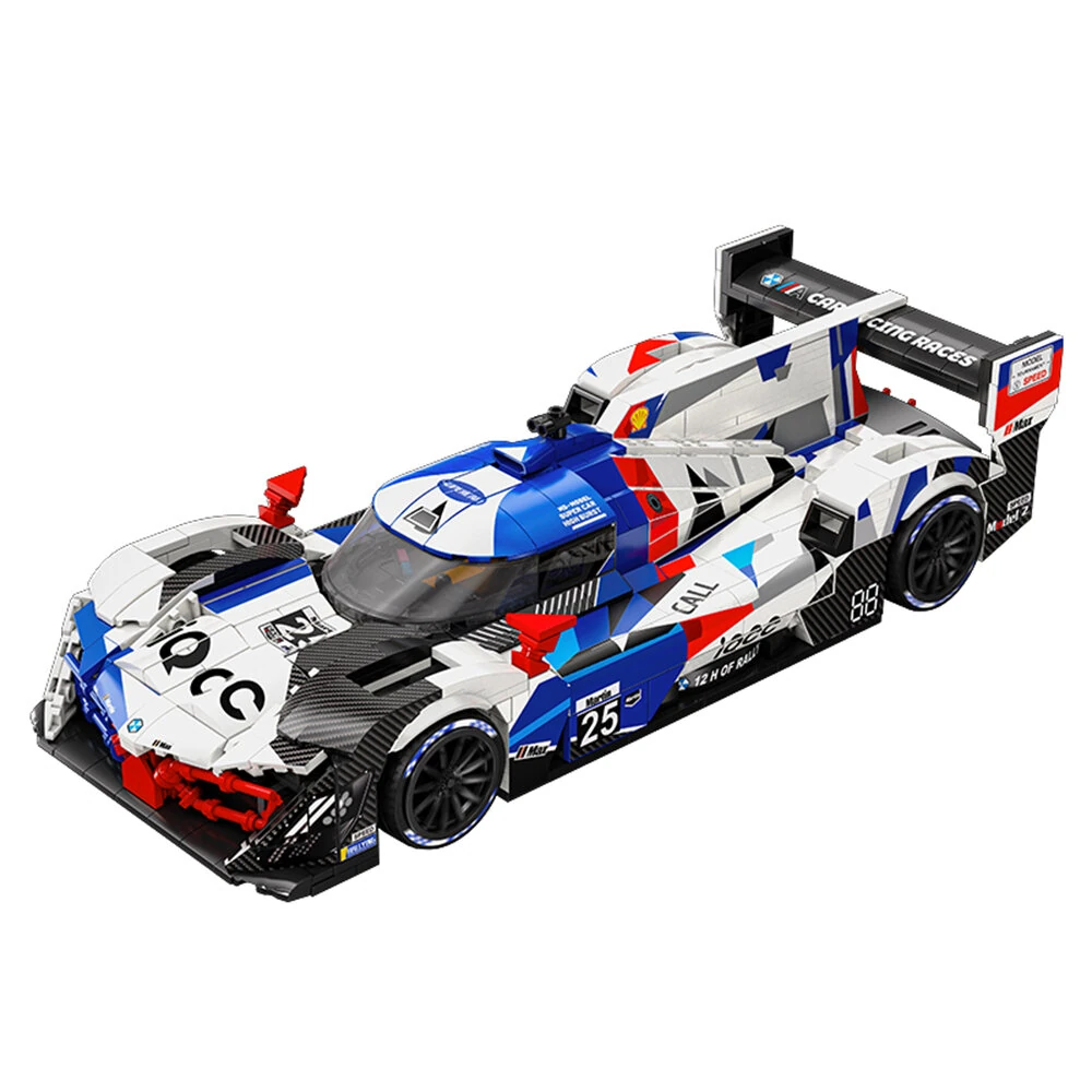Eikee MOC City Flame Racing Car Model Building Blocks 16 Grids Sports Vehicle Bricks Toy for Kids Festival Gift — view 2