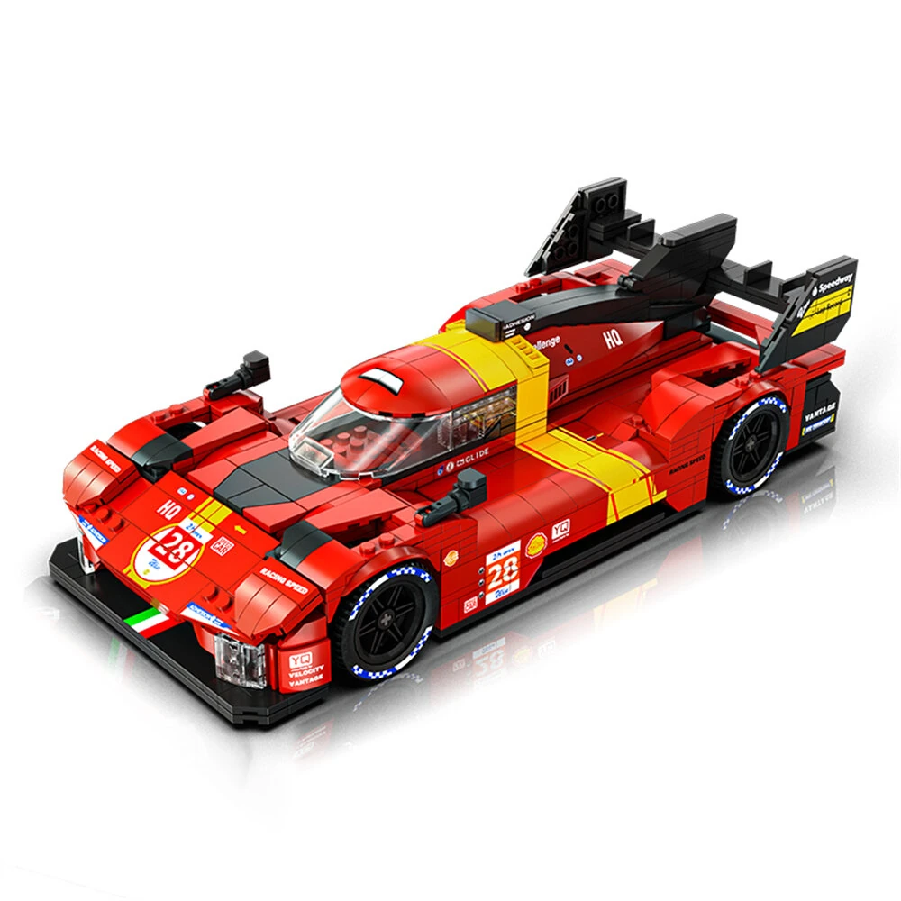 Eikee MOC City Flame Racing Car Model Building Blocks 16 Grids Sports Vehicle Bricks Toy for Kids Festival Gift — view 5